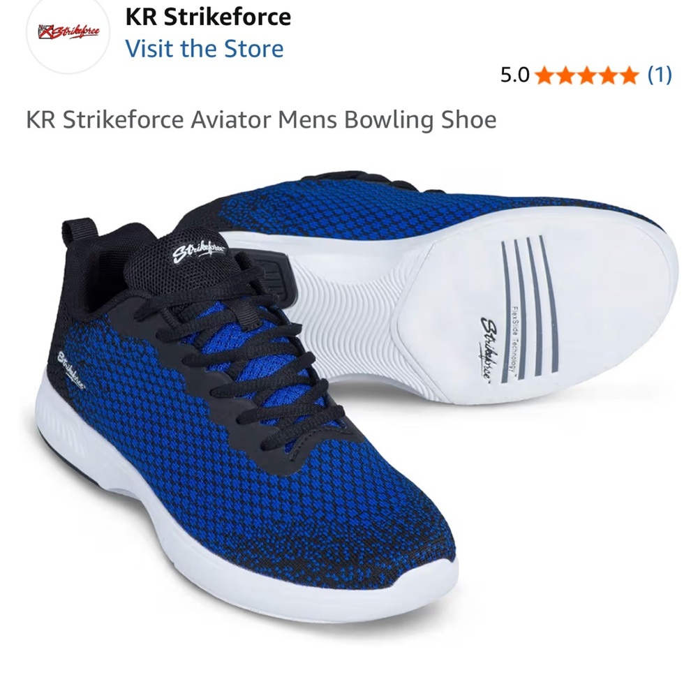 KR Strikeforce Aviator Men's Bowling Shoe in Blue and Black